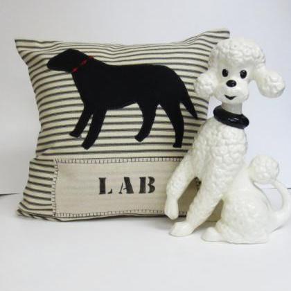 Lab Dog Silhouette Pillow Cushion Cover
