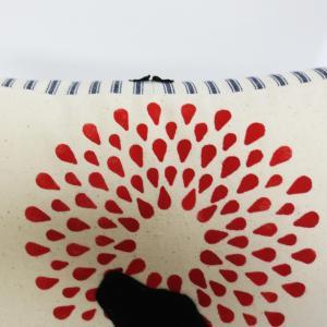 Hand Printed Pillow Cover With Felt Lab Applique