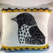 Sparrow Bird Screen Print Pillow