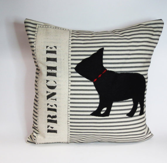 French Bulldog Frenchie Dog Silhouette Pillow Cushion Cover