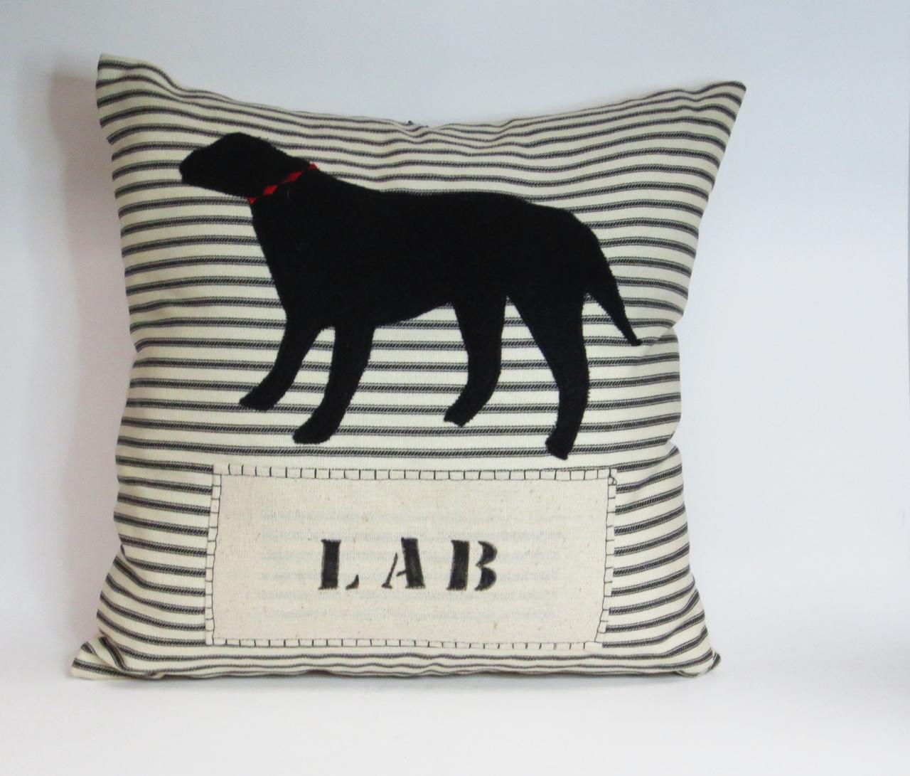 Lab Dog Silhouette Pillow Cushion Cover