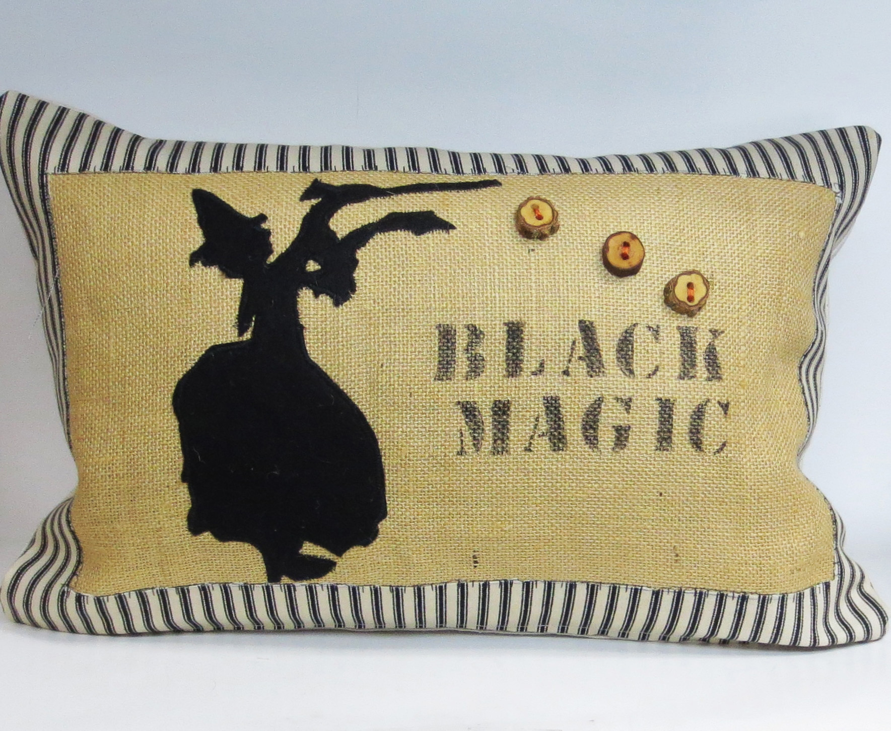 Decorative Kidney Pillow Cushion Cover With Black Magic Witch